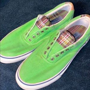 Sperry slip-on loafers, green